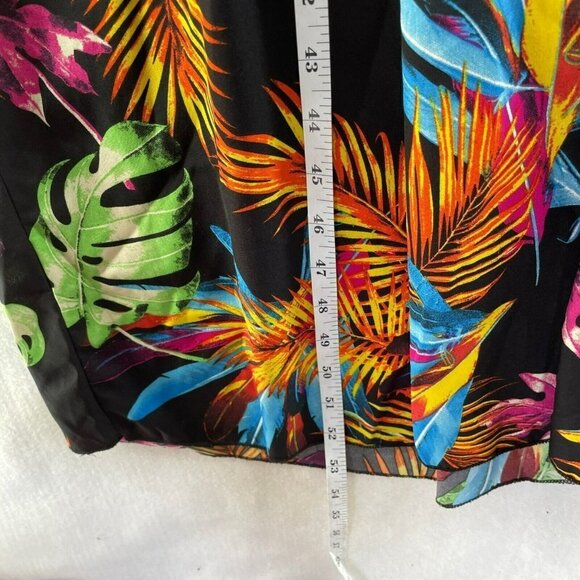 Shein Dress Sz 4XL Maxi Green Black Skirt Colorful Tropical Palm Print Stretch - Picture 7 of 11